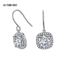 aiyanishi 925 sterling silver dangle earrings halo hook earrings wedding engagement silver chandelier drop earrings gifts