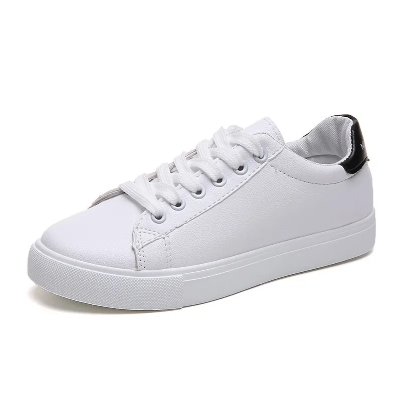 Женские парусиновые кроссовки на плоской подошве Белые Повседневные из