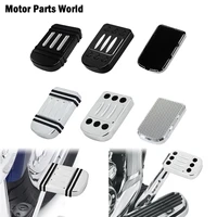 motorcycle cnc large foot pegs footrest 1pc brake pedal pad cover blackchrome for harley touring dyna fatboy softail flhr flht