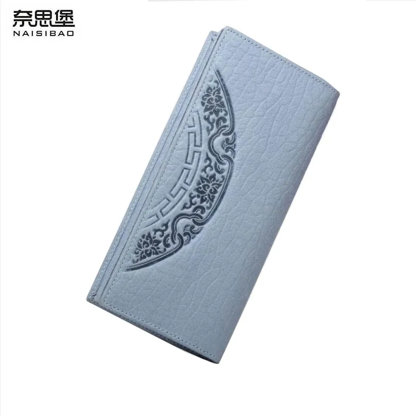 Женские кошельки из натуральной кожи дизайнерские брендовые модные длинные на