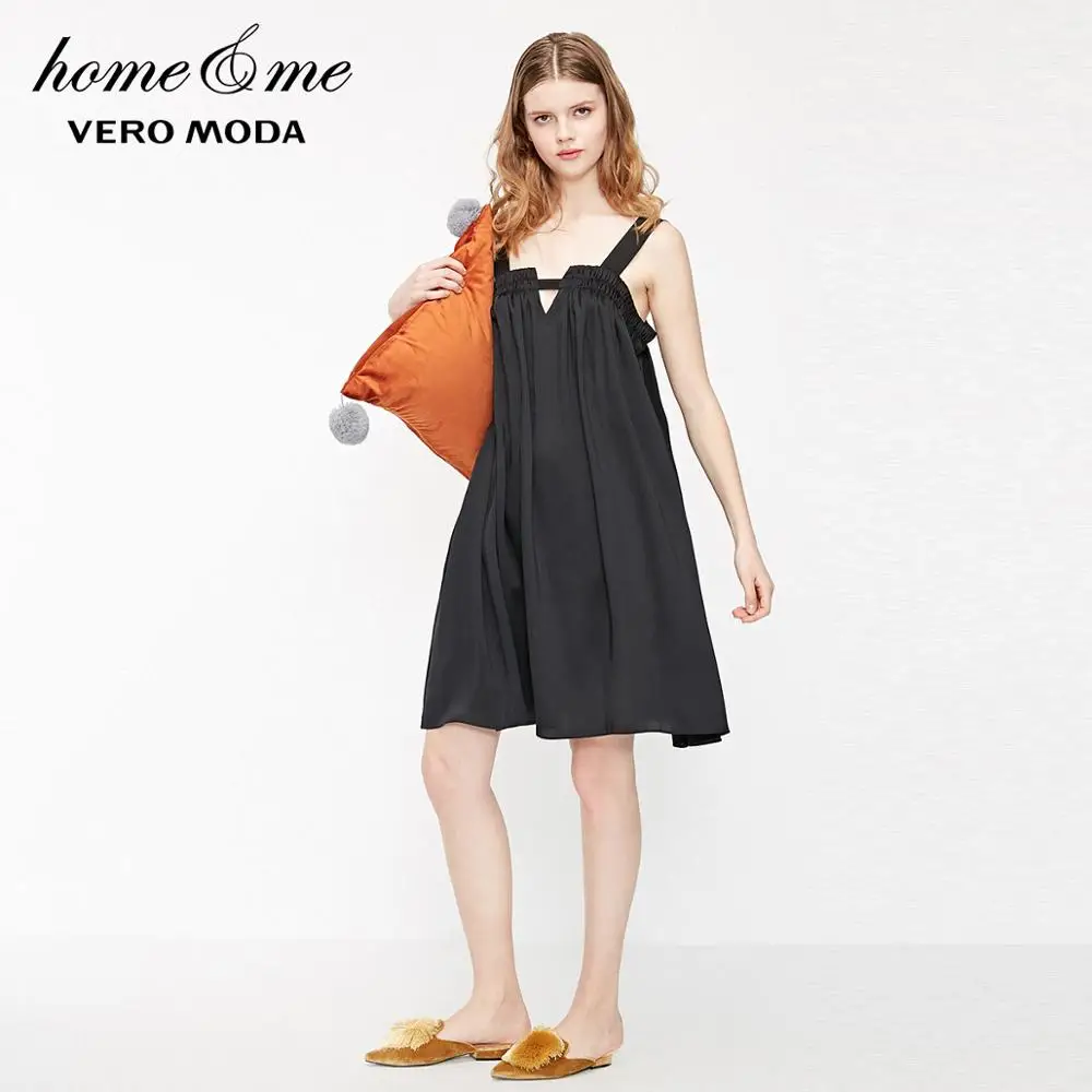 Женское домашнее платье с эластичными манжетами и бретельками | Женская одежда