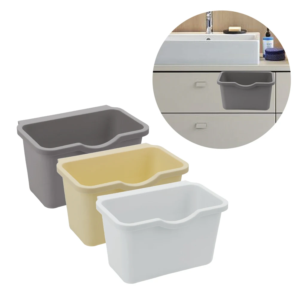 

Can Holder Hanging Mini Cabinet Door Rear Hanging Trash Shelf Plastic Storage Kitchen Trash Trash Bag Multifunction