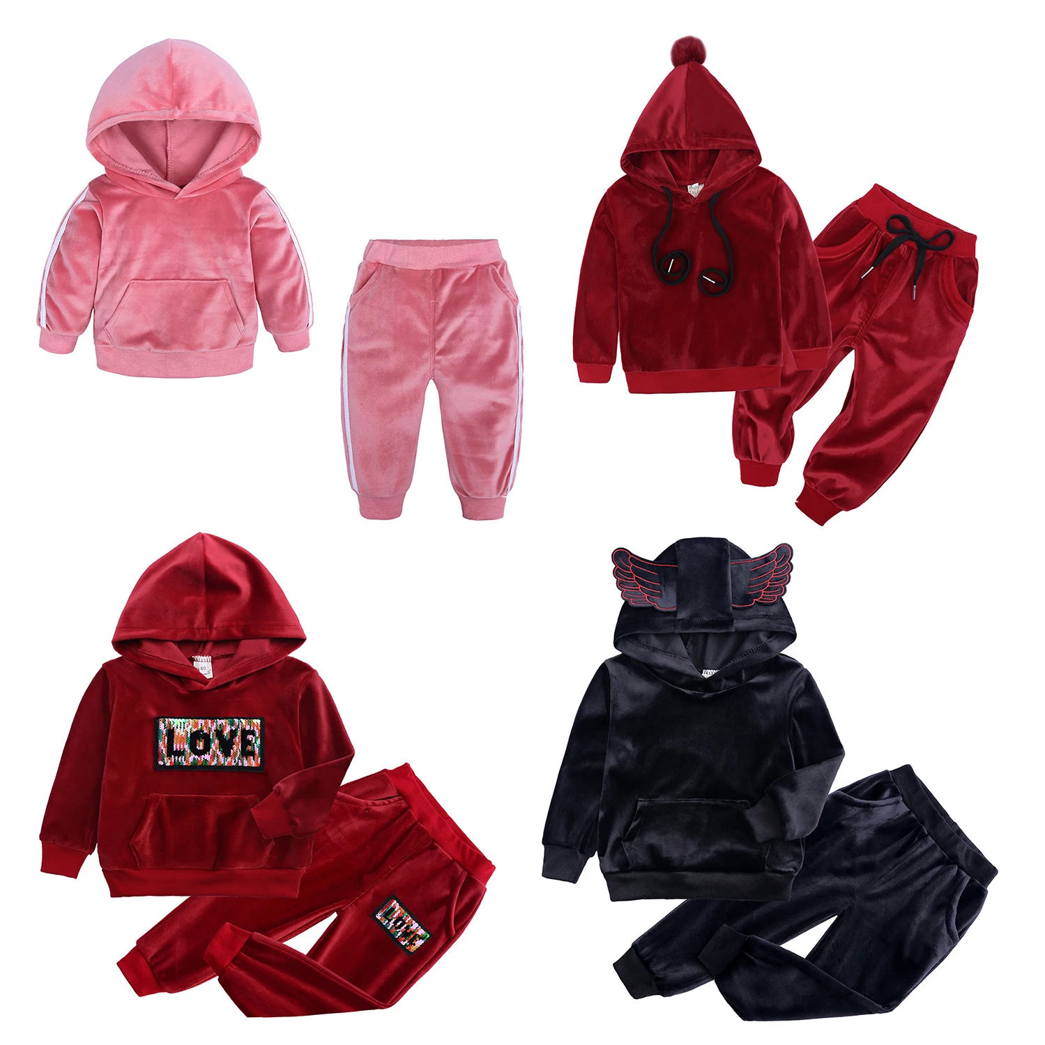 Зимняя одежда для маленьких мальчиков Кашемировый костюм девочек Осенний