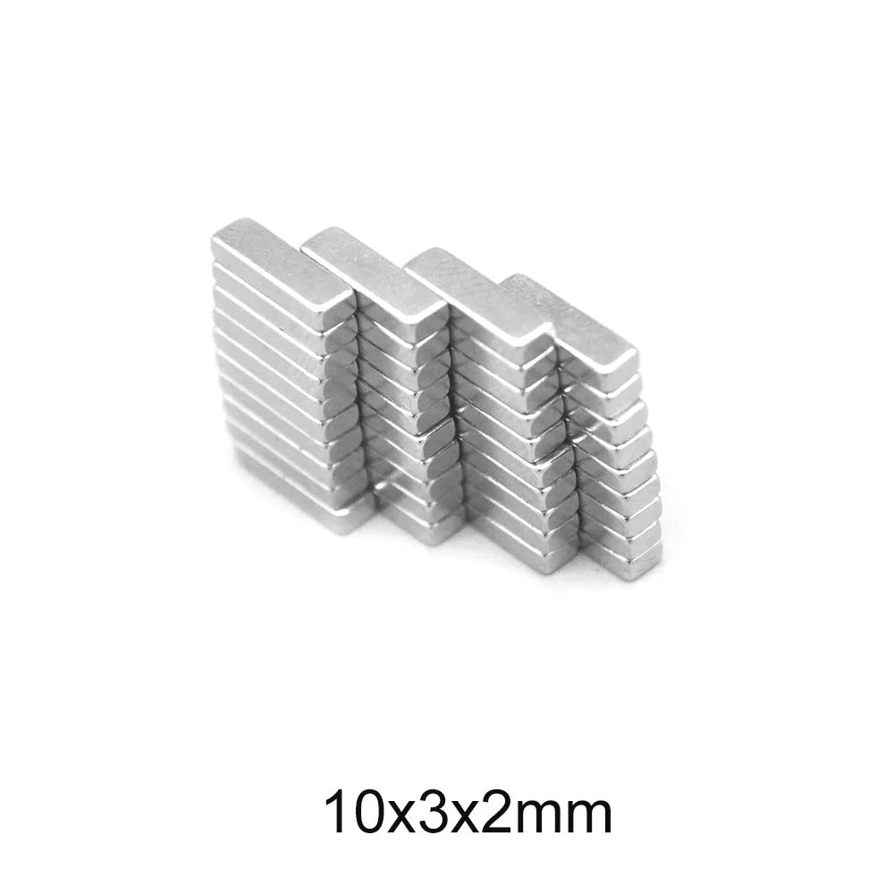 

20~1000PCS 10x3x2 mm Strong Neodymium Magnets Thickness 2mm Block Permanent Magnet 10x3x2mm Powerful Magnetic Magnets 10*3*2 mm