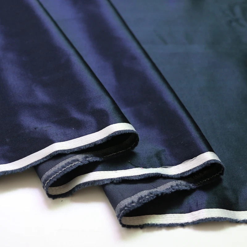 Navy Silk Cotton Satin Charmeuse Fabric for Wedding Dresses - Heavy 39 Momme, 100cm x 112cm image 2