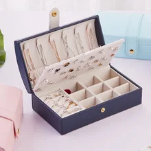 Новые портативные кожаные серьги коробка ювелирных изделий