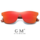 Солнцезащитные очки GM без оправы для мужчин и женщин, Поляризационные солнечные аксессуары в красной деревянной оправе, с квадратной оправой
