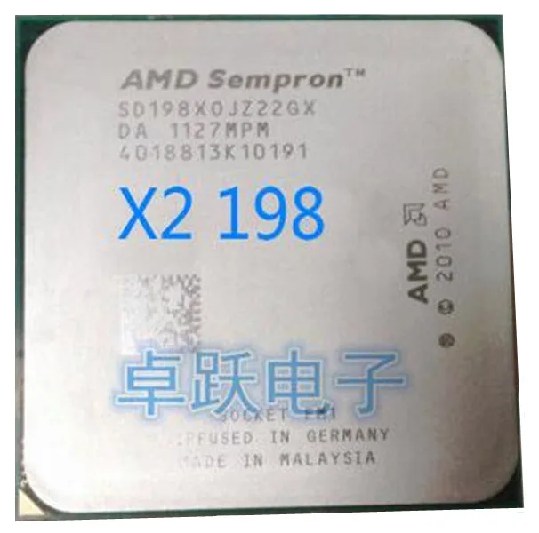 Двухъядерный процессор AMD Sempron X2 198 2 5 ГГц SD198XOJZ22GX разъем FM1 Бесплатная
