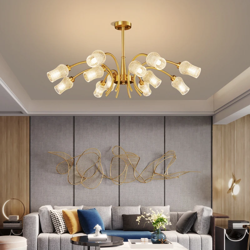 

Роскошная Современная Люстра для гостиной, медный светодиодный светильник, люстры, светильник для столовой, спальни, декоративный светильн...