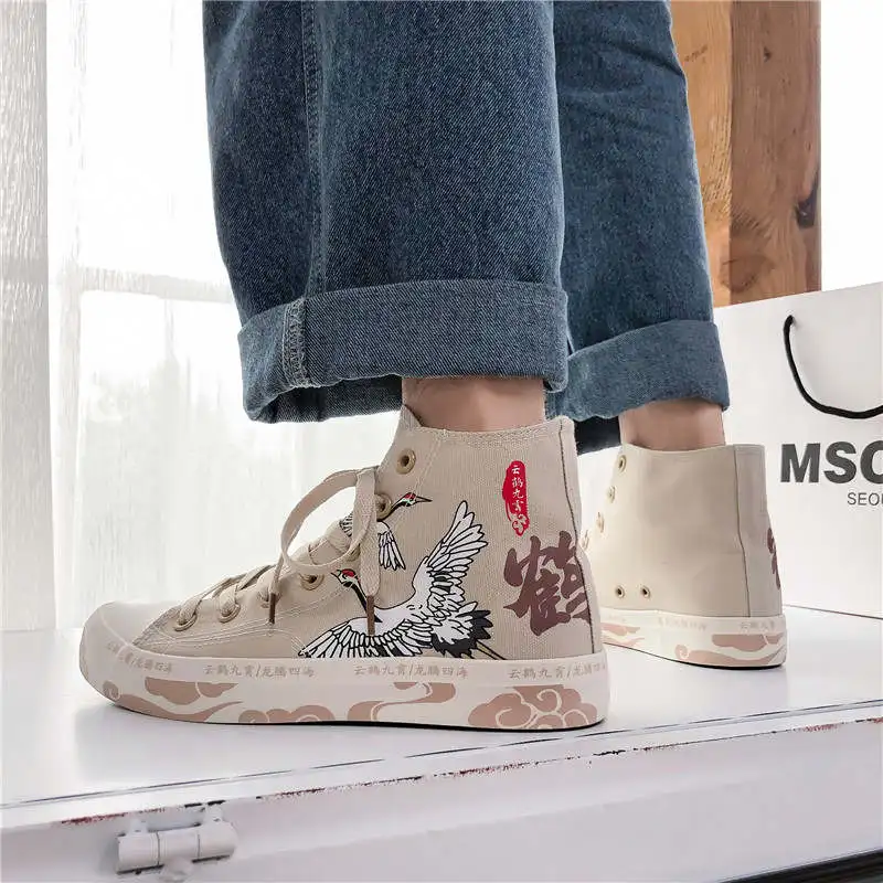 

Кроссовки мужские на резиновой подошве, повседневная хлопковая спортивная обувь, Мокасины, эластичная шнуровка, белые теннисные туфли, 421E