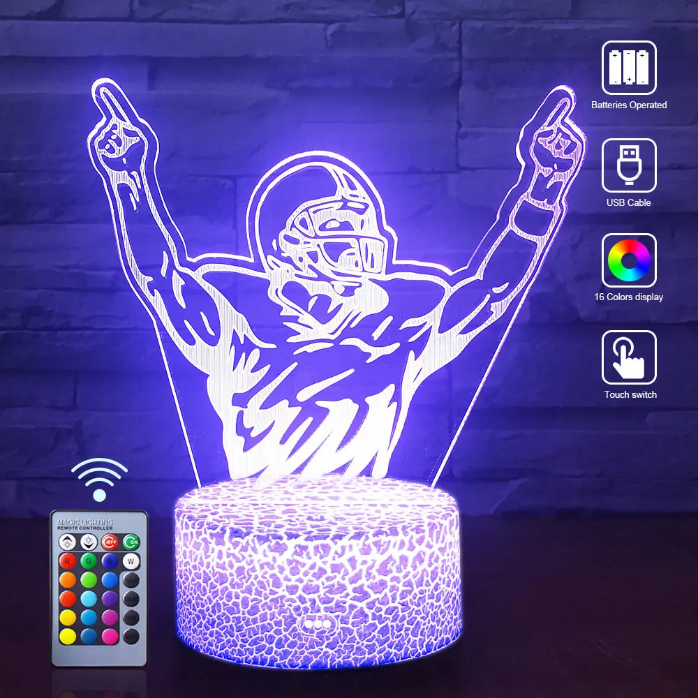 Светодиодный ночник 3D для любителей спорта дистанционное ночное освещение