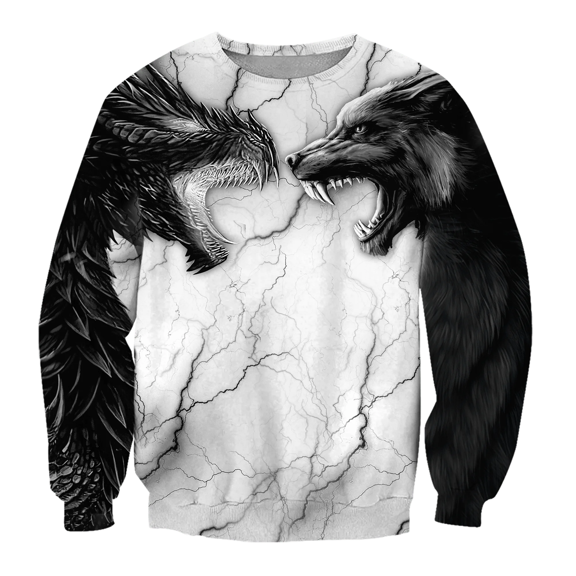 

Tattoo Dragon And Wolf 3D All Print Size XS-7XL Hoodie Man Women Harajuku Outwear Zipper Pullover Sweatshirt Casual Unisex