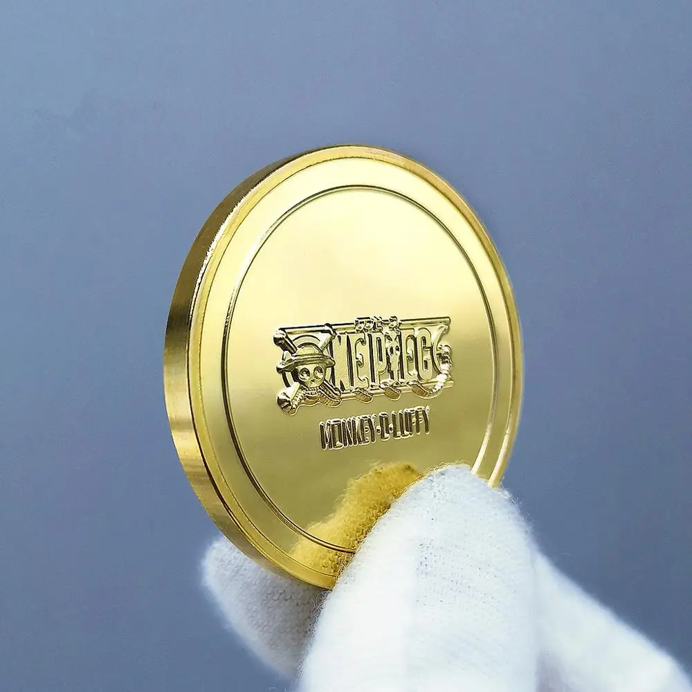 Одна штука Обезьяна D Луффи золотые коллекционные монеты японская Коллекция