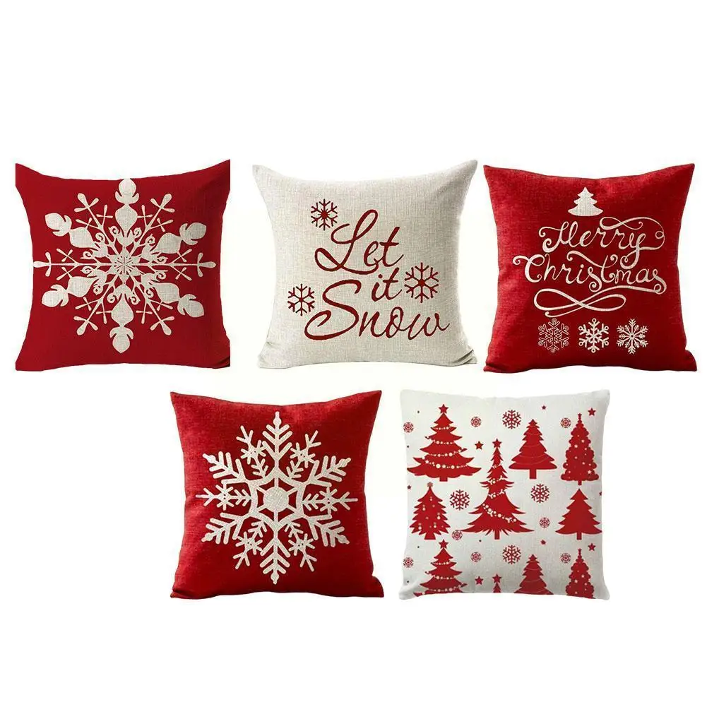 

30*50cm Single-sided Linen Fashion Christmas Cushion Cover Linen Pillowcase Pillowcase Sofa Decoration Holiday Pillowcase Z1p6