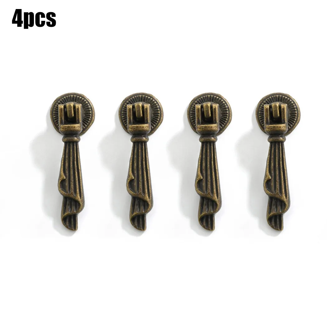

4pcs Handle Accessory Antique Cabinet Cupboard Doors Drawer Elements Handle