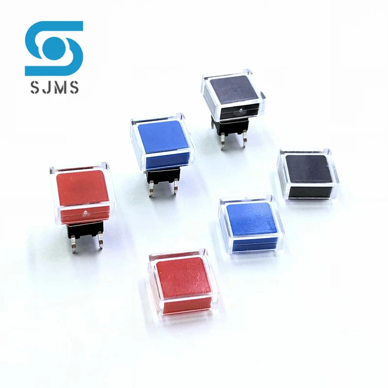 

10pcs 6X6X7.3mm Momentary Tactile Tact Touch Micro Push Button Switch +A66 Color Switch Hat + Transparent Cap 6*6*7.3mm DIP-4PIN