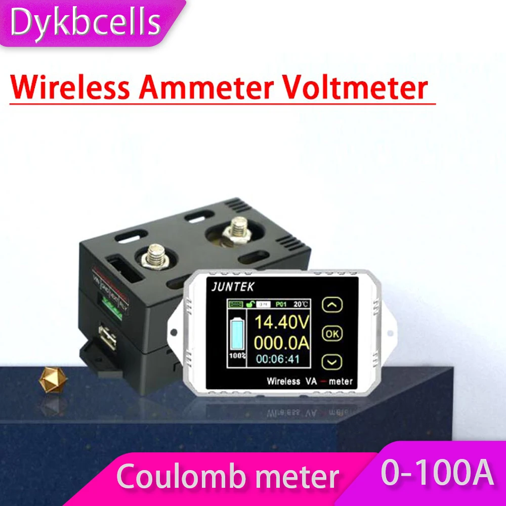 

Dykbcells DC 0-100V 100A Lithium Battery Capacity Charge monitor Tester Power Meter Li-ion Lifepo4 LTO lead acid 12V 24V 36V 48V
