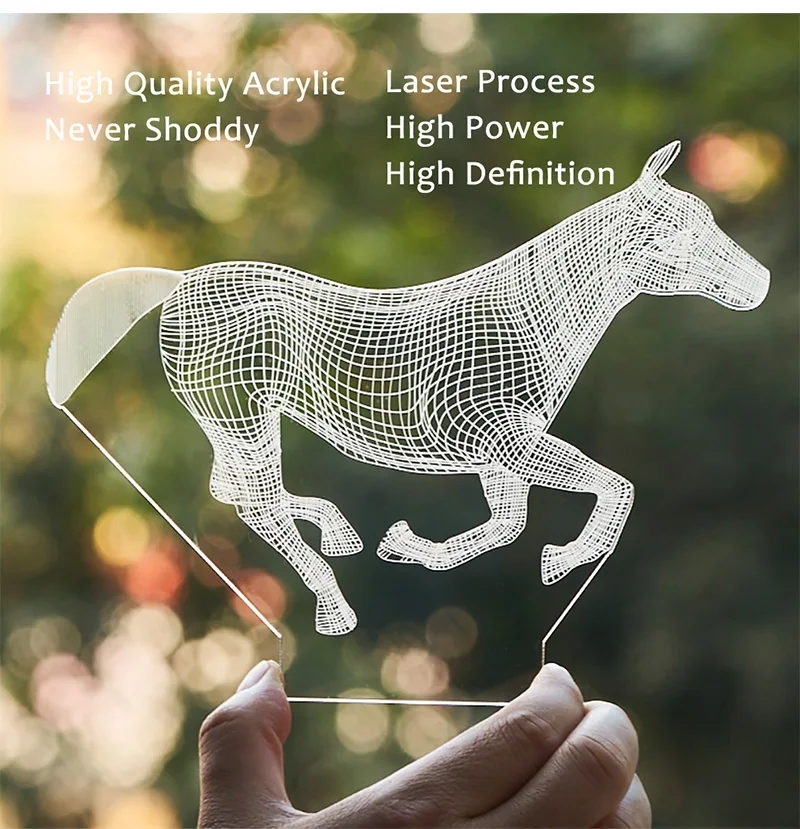 Светодиодный акриловый ночник с управлением через приложение 3D светильник Ник