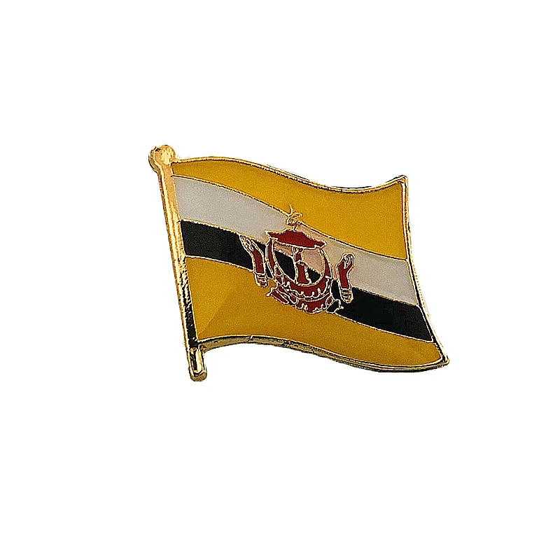 Коллекция брошей с этническим флагом Бруней эпоксидная смола коллекция