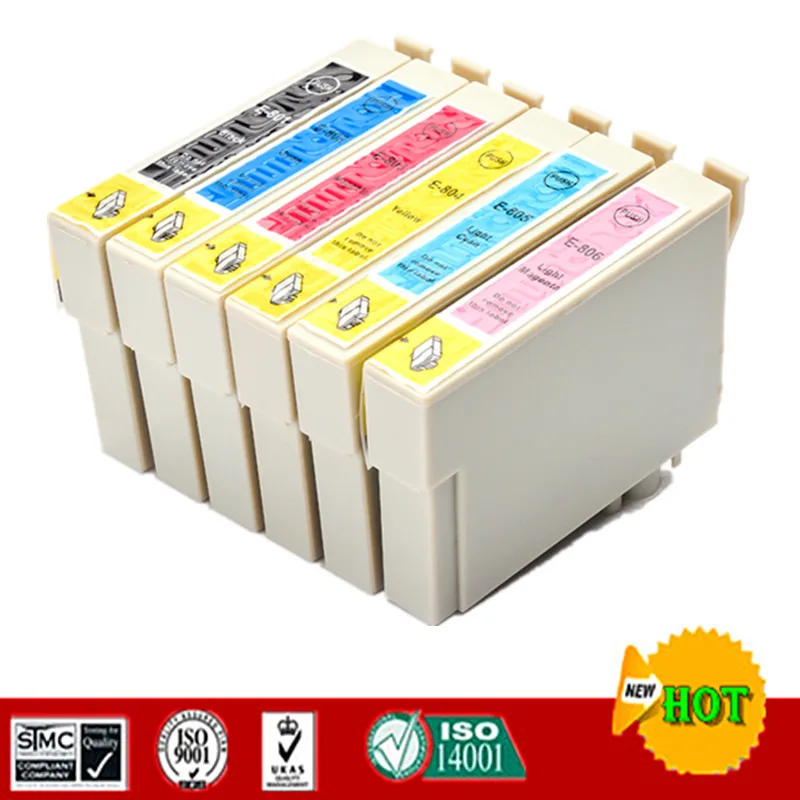 

Compatible ink cartridge for T0801 T0801 - T0806 suit for Epson P50/T59/R265/270/285/290/360/730WD/800FW/810W/820FWD etc
