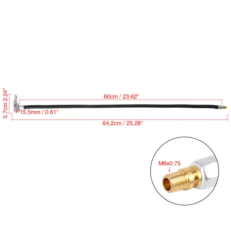 

Pipe Air Inflator Hose Adapter Rubber+Metal+Cloth Tire Valve Accessory