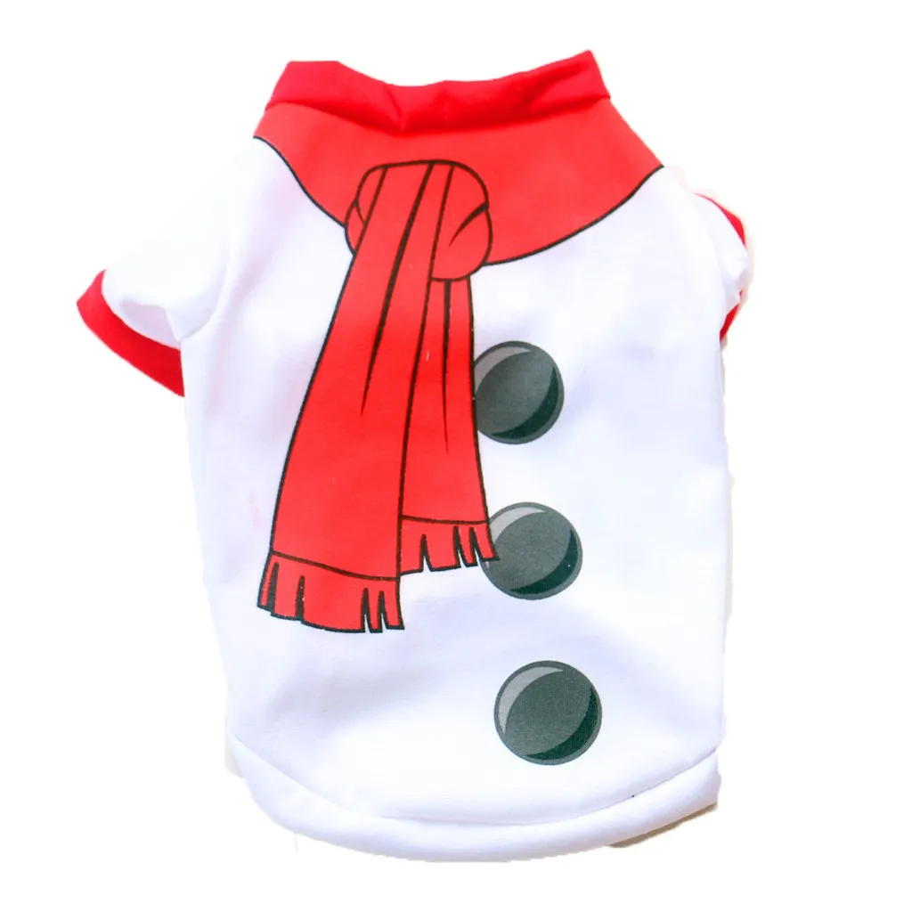 Зимняя одежда с рождественским принтом для домашних собак топ длинными рукавами