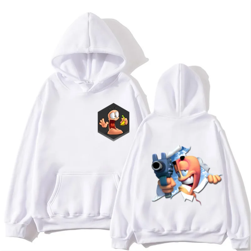

Autumn Winter New Worm game Hoodie Men Fashion Casual Hoodies Hip Hop Streetwear Men's Sweatshirt Anime Clothes