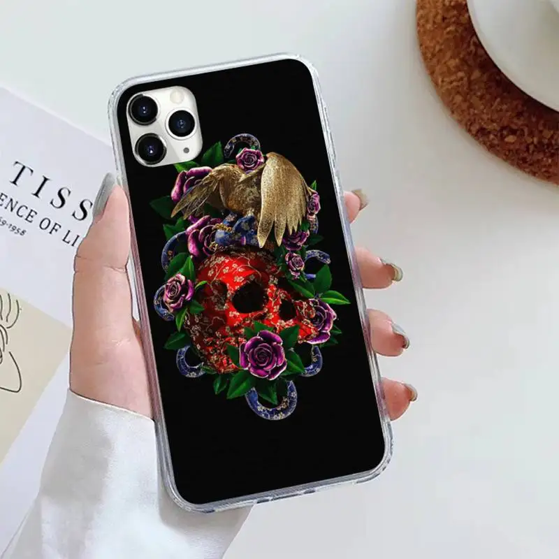 

dagger kill Skull flower rose snake art Phone Case For iphone 12 5 5s 5c se 6 6s 7 8 plus x xs xr 11 pro max