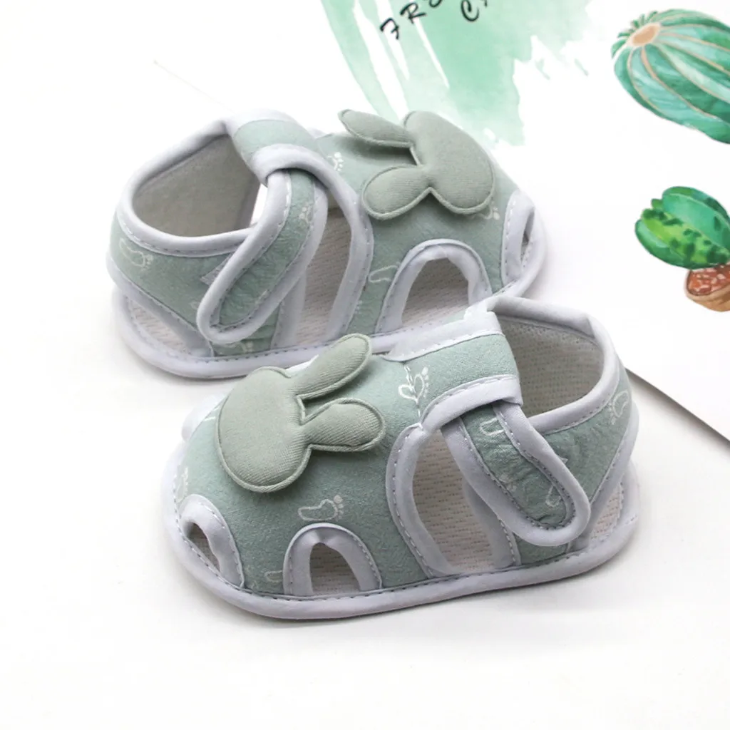 

Baby Girls Boy First Walkers Cartoon Rabbit Infant Newborn Prewalker Printing Single Shoes Soft Summer Anti-slip Sole Sneakers