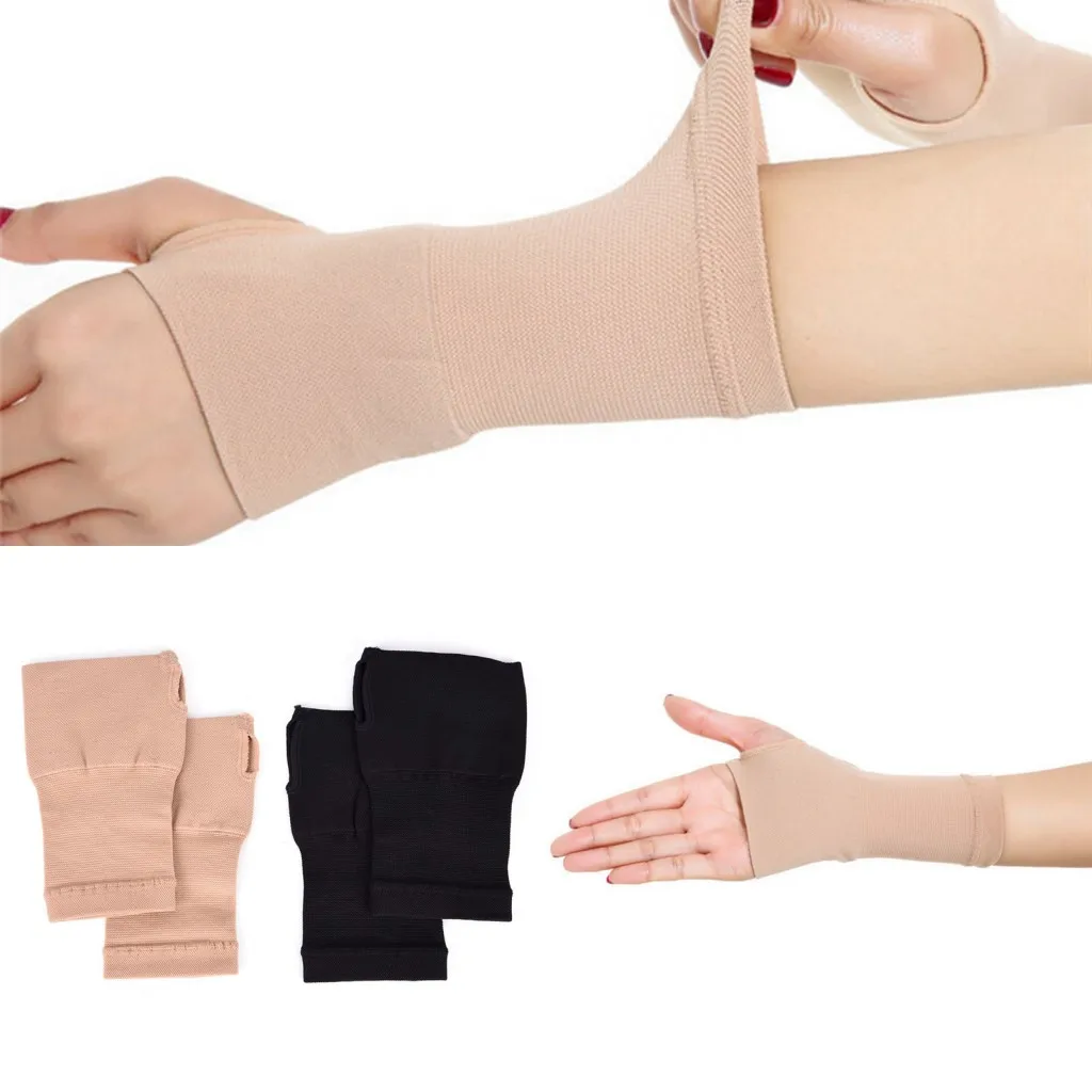 

New Carpal Tunnel Thumb Hand Wrist Brace Support Compression Bandage Black/Nude