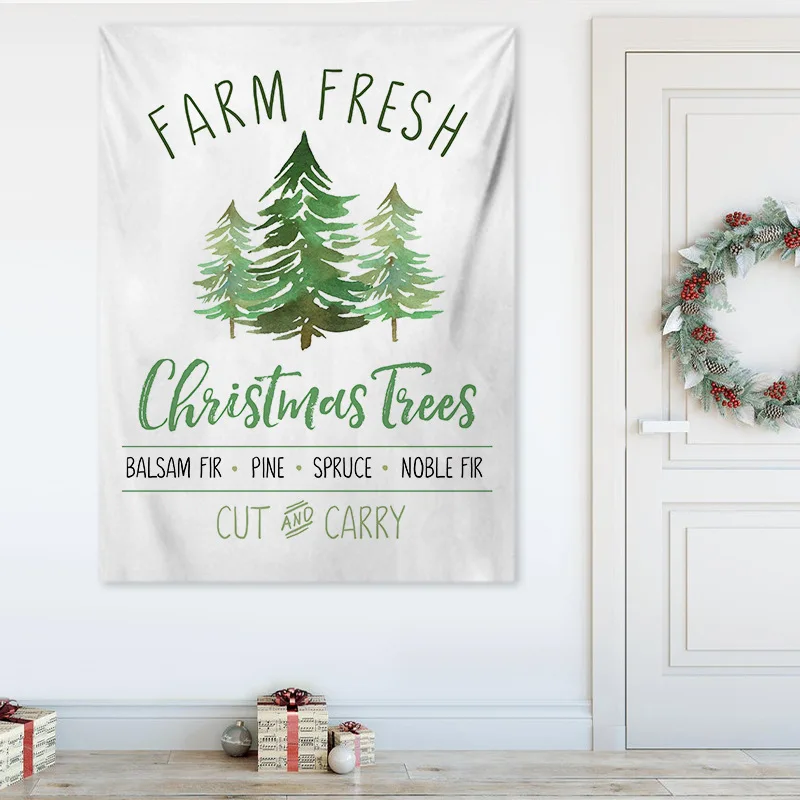 Гобелен в скандинавском стиле Рождественский праздник дерево ткань дверь