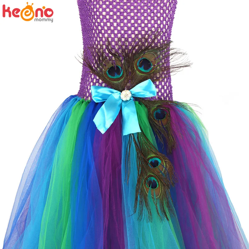 Высококачественное платье-пачка принцессы с павлином и маской бальное платье