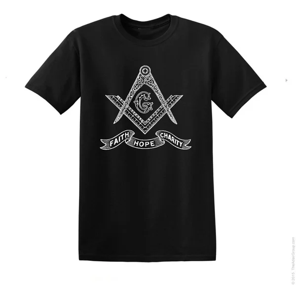 

Mens Freemason Shirt Masonic Faith Hope Charity Front Mason Scottish Rite 32 T-shirt