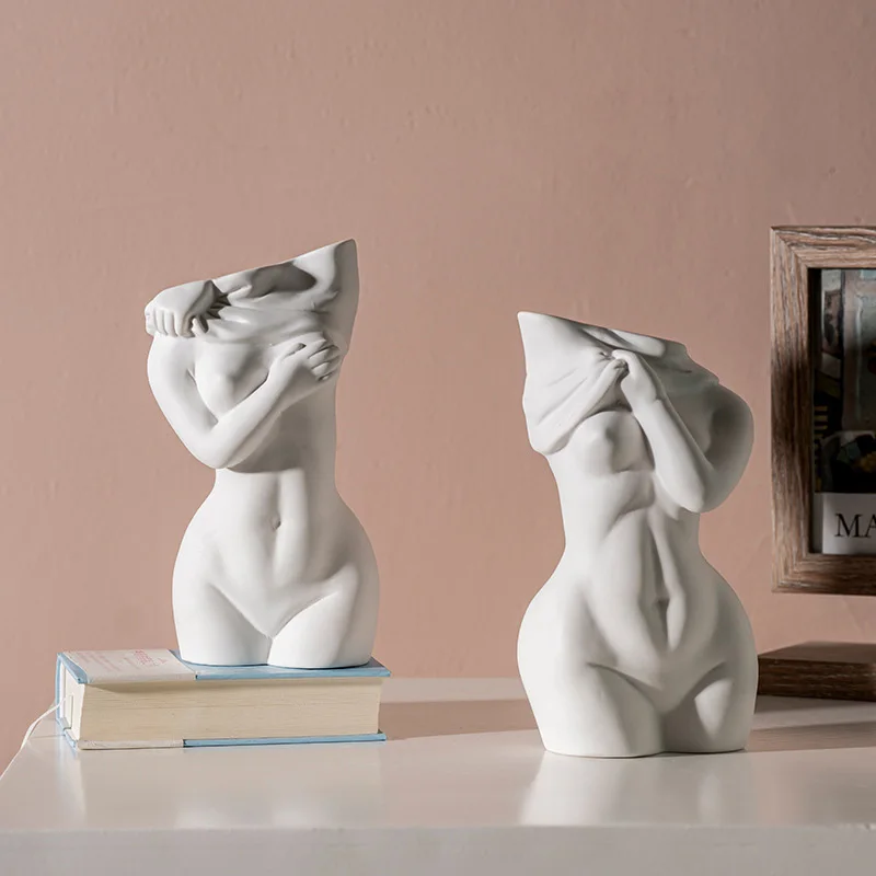 

Nordic ins human ceramic vase decoration abstract artist living room dining table flower arrangement container home decoration