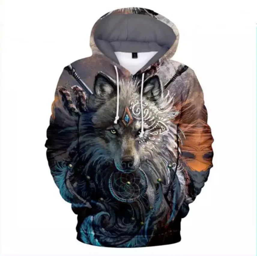 

2020 Popular Wolf Hoodies Men's Hoodie Autumn Winter Hip Hop Hoody Tops Casual Brand 3D Wolf Head Hoodie Sweatshirt Dropship