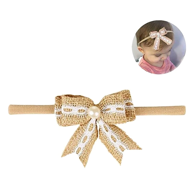 Набор из 12 шт. жемчужный натуральный джутовый бант для рождественской елки