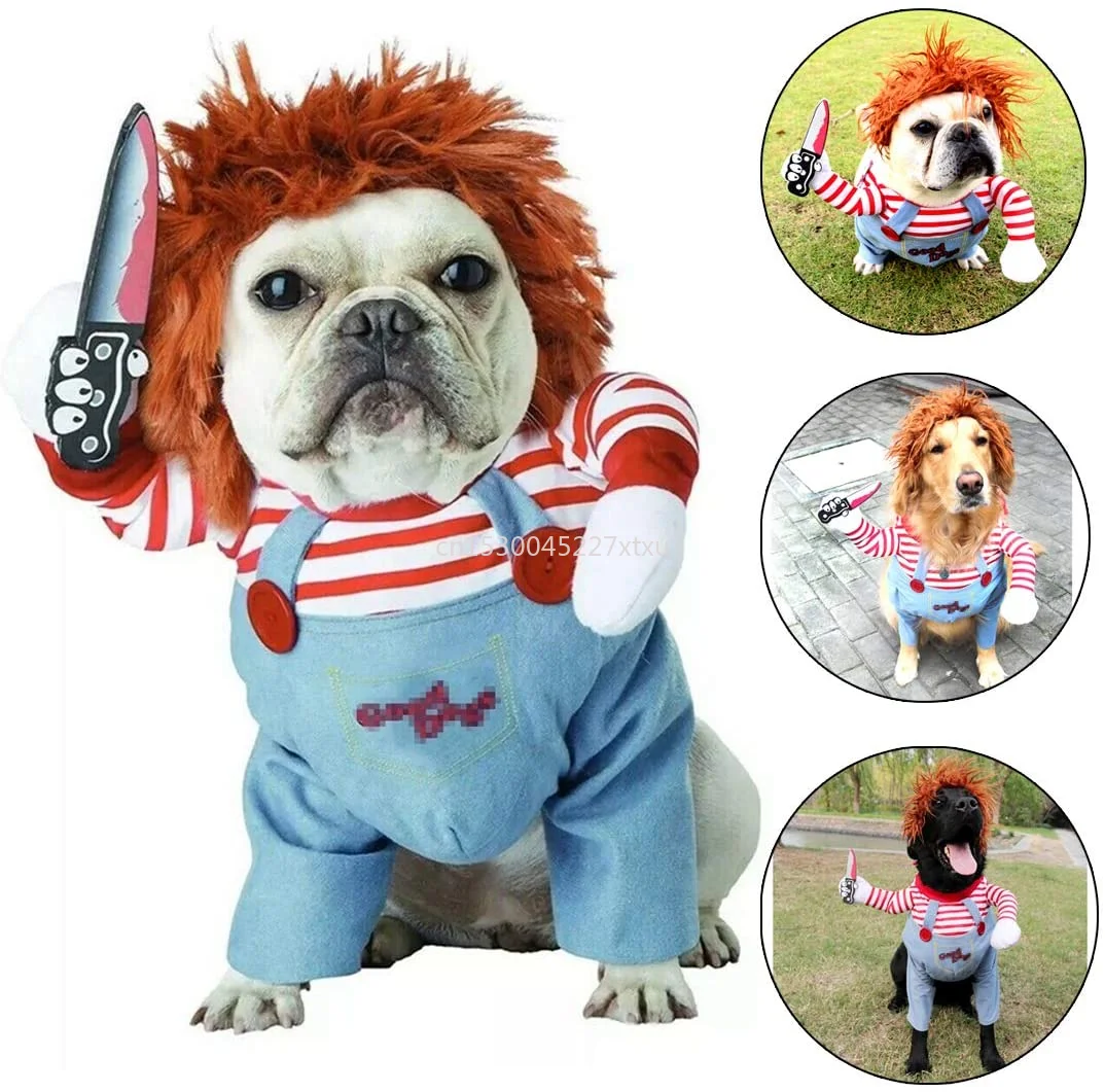 

Забавный костюм собаки, игрушечная кукла, одежда для косплея собак, одежда для вечевечерние НКИ на Хэллоуин, Рождество, одежда для мопса, фра...
