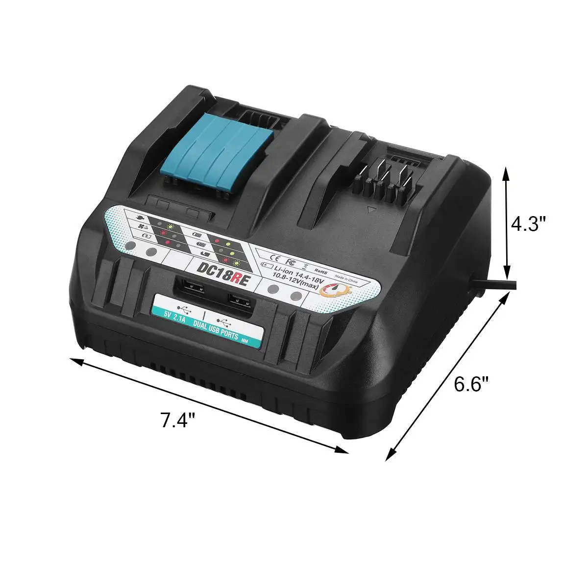 

Battery Charger For Makita Li-ion Battery Quick charge Two Ports Current for For Makita DC18RE of BL BL1820-90 BL1013-16 Tool