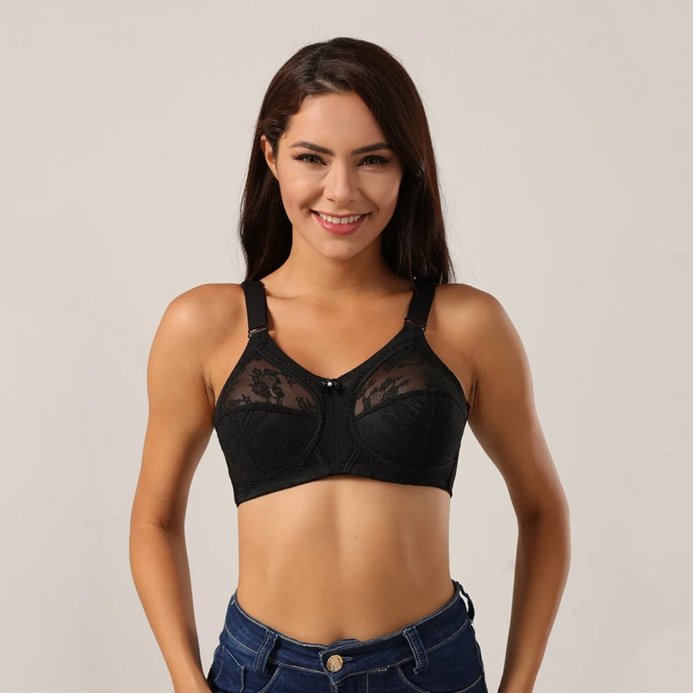 

Plus Size Large Full Coverage Non Padded Wide Strap Lace Sujetador Europe Soutien-Gorge Reggiseni Minimizer Support Bra VBGFHY1