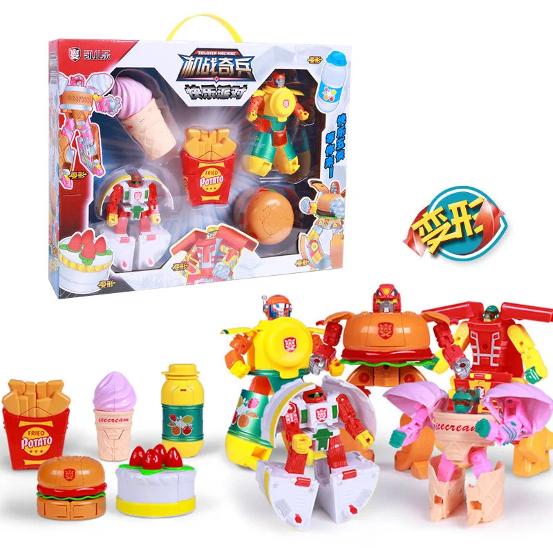 5 шт./лот модель трансформации робот гамбургер трансформирующая детская игрушка