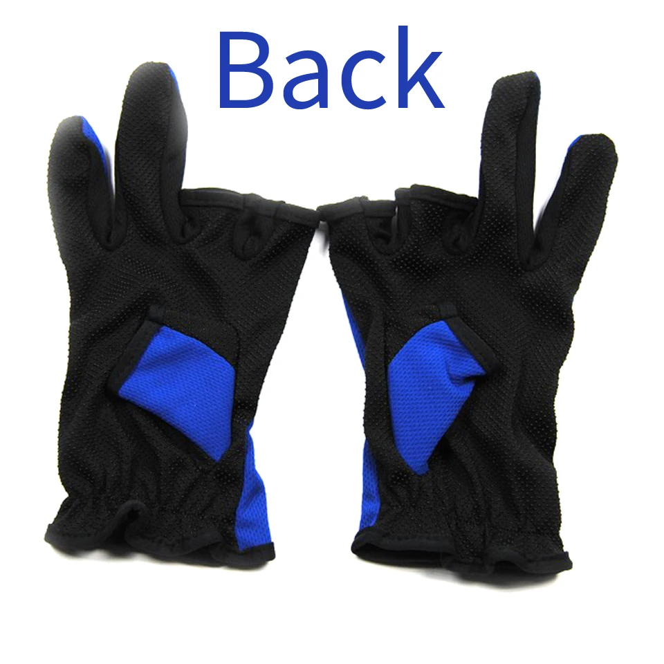 Одна пара специальное предложение Синие Нескользящие рыболовные перчатки с