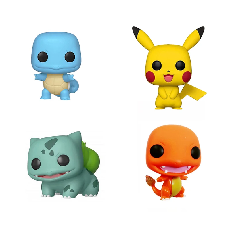 

OHMETOY Funko Pop Bulbasaur Charmander Squirtle Action Toy Figures Christmas Gifts Xmas Birthday PVC Doll BOX Collector