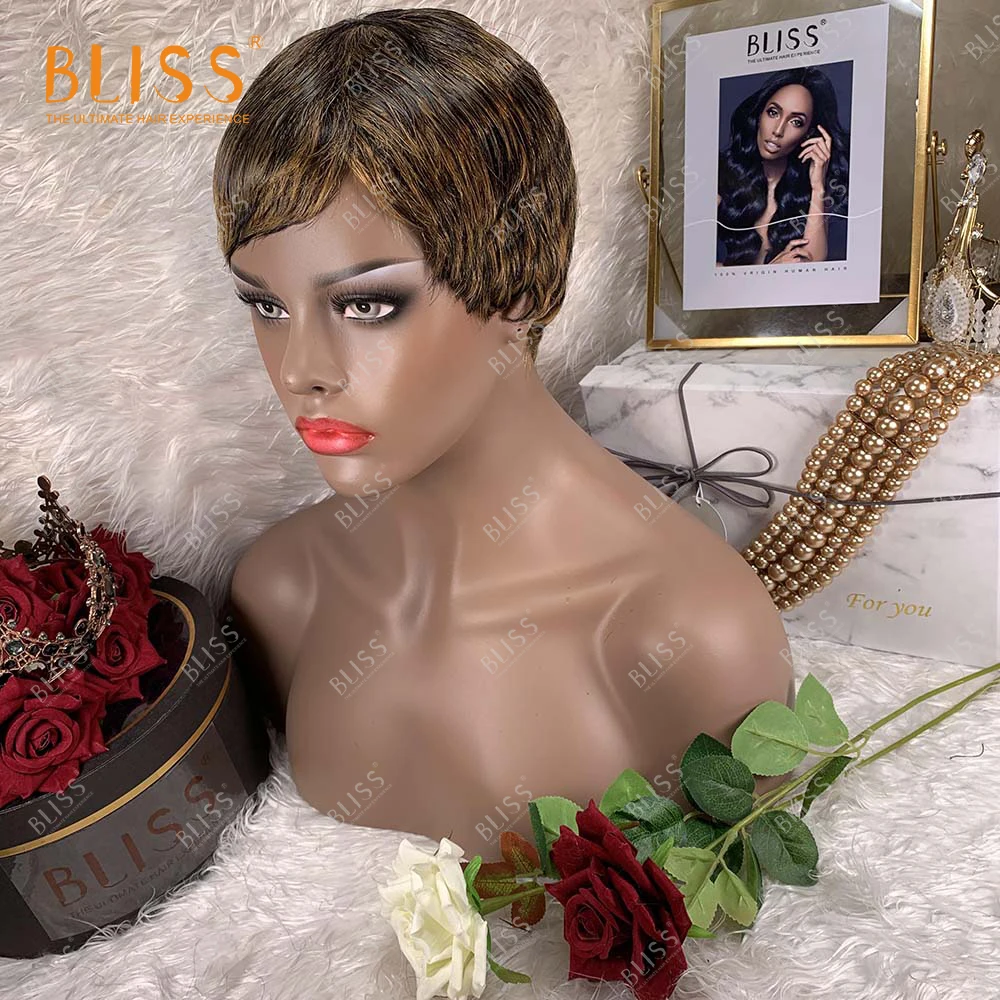 Bliss короткие парики вырезанные феями 100% человеческие волосы женские бразильские