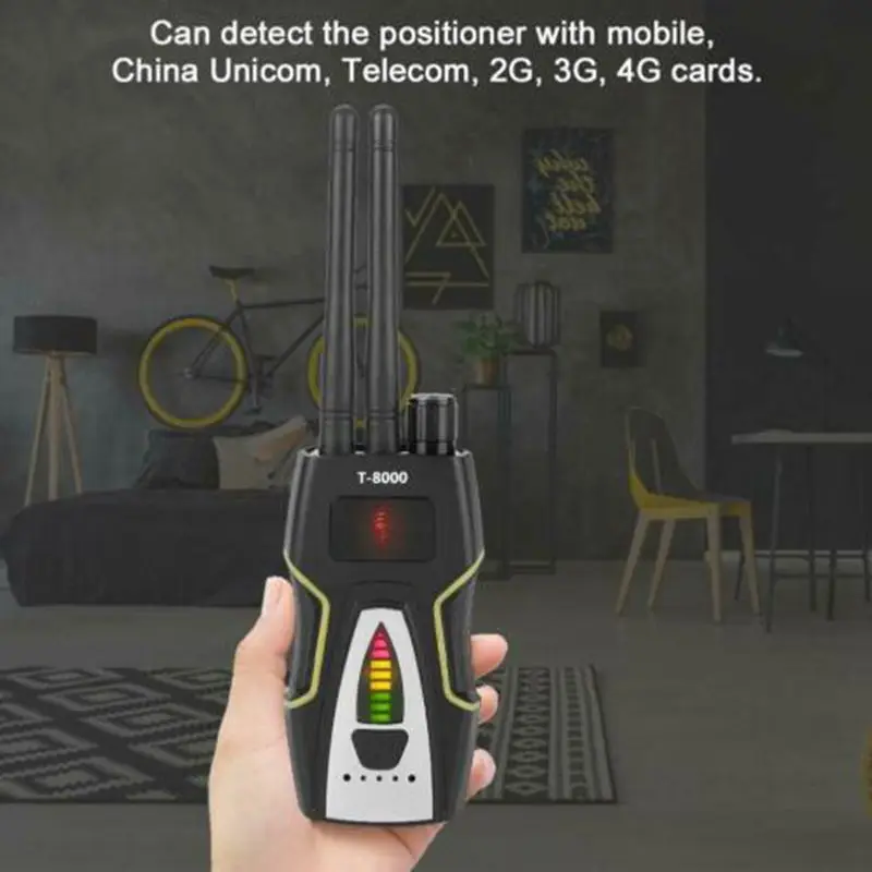 

T8000 Anti- Spy Wireless RF Signal Detector Camera Detect GSM Audio Finder GPS Scan Detector Anti Candid Camera Signal Scanner
