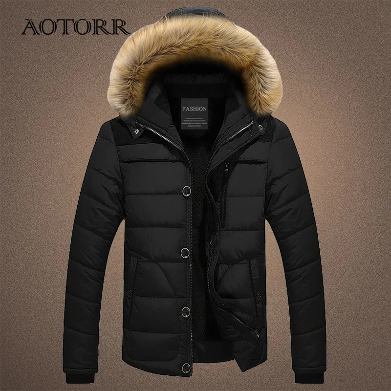 

Parka à Capuche Avec Col En Fourrure Pour Homme, Vêtement D'extérieur Épais, Chaud, Doublure En Laine, Coupe-vent, Hiver