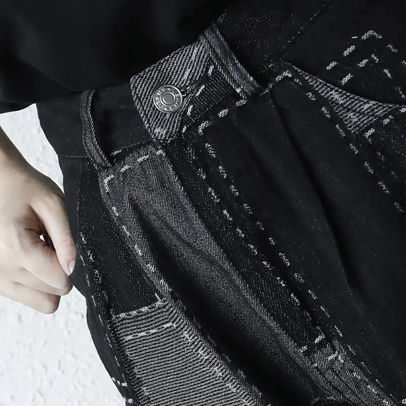 

XITAO Stitching Cropped Trousers Pants Fashion New Women 2021 Summer Minority Elegant Loose Pocket Minority Pants WMD1259