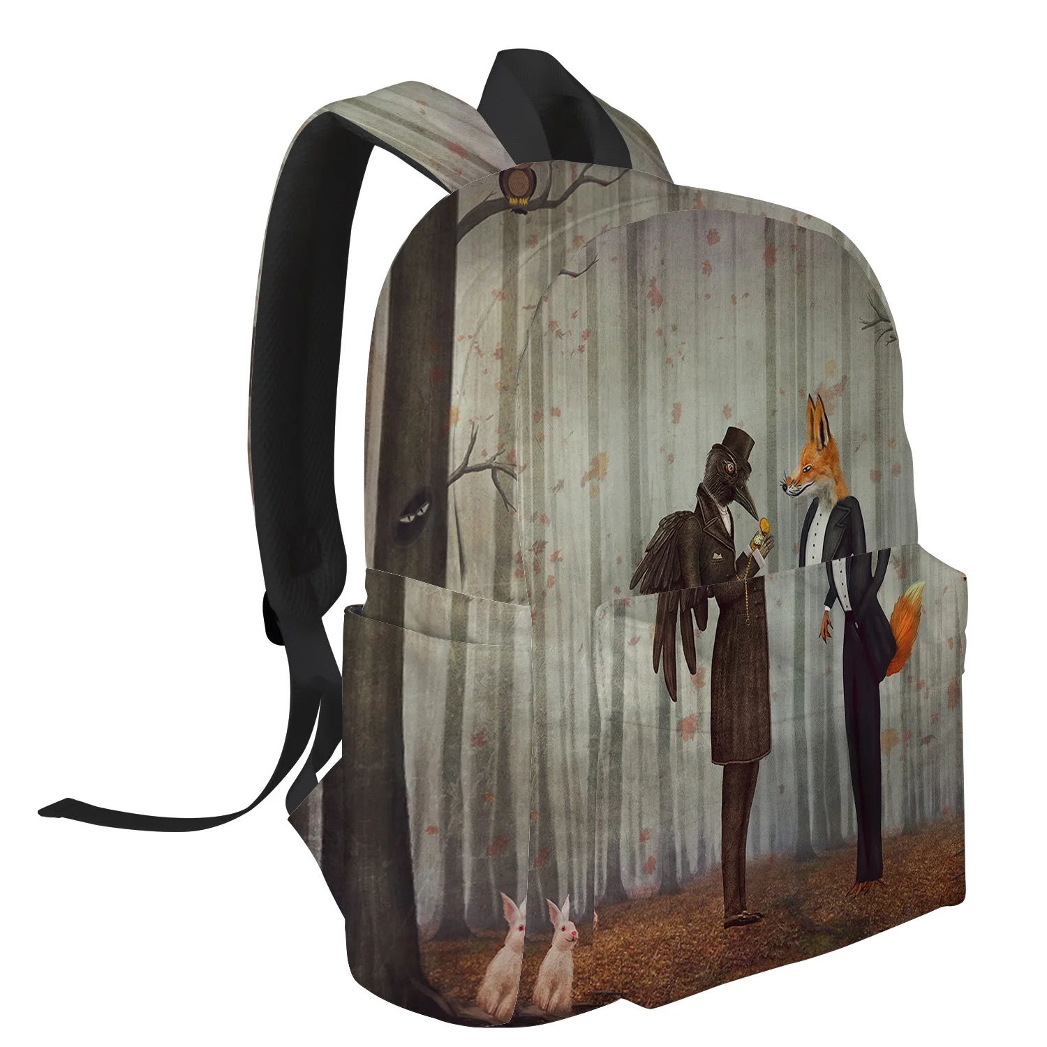 Ворона лиса сказка рюкзак для женщин Мульти Карман Путешествия Рюкзаки большой
