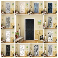 abstract lines door stickers geometry marble wallpaper self adhesive vinyls decor poster bedroom entrance concise mural decal 3d
