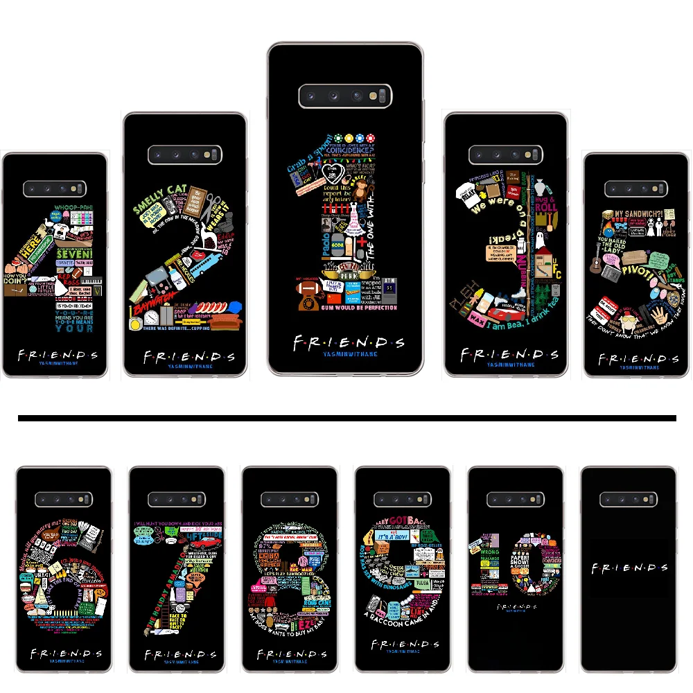 ТВ серии друзья ТПУ черный чехол для телефона Корпус Samsung Galaxy S5 S6 S7 S8 S9 S10 S10e S20 edge plus