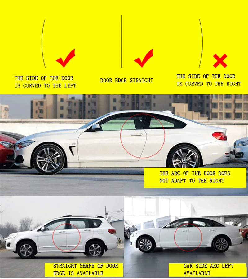 

4 Pcs of Car Sticker, Door Edge Protector, Scratch Protector, Door Anti-collision Barrier, Anti-collision Door Protection Strip